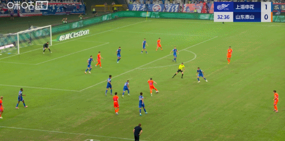中超半场：汪海健角球破门，卡扎伊双响，申花暂2-2泰山